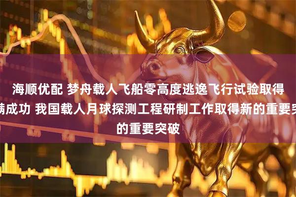 海顺优配 梦舟载人飞船零高度逃逸飞行试验取得圆满成功 我国载人月球探测工程研制工作取得新的重要突破