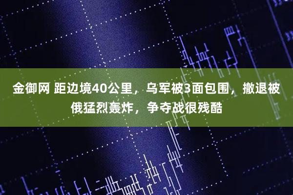 金御网 距边境40公里,乌军被3面包围,撤退被俄猛烈轰炸,争夺战很残酷
